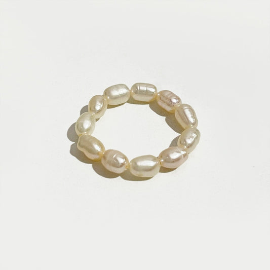 Perlen Ringe Natürliche Süßwasser Perle Geometrische Ringe für Frauen Kontinuierliche Kreis Minimalistische Ring 2020 Neu
